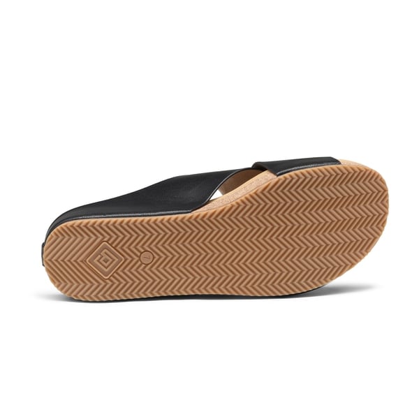 Platform Criss-Cross Flat Sandals - BLACK PU - 5
